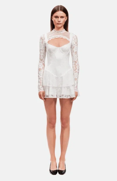 Ow Collection Nori Corset Mini Dress In Neutral