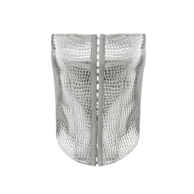 Ow Collection Orion Crocodile Corset In Metallic Silver