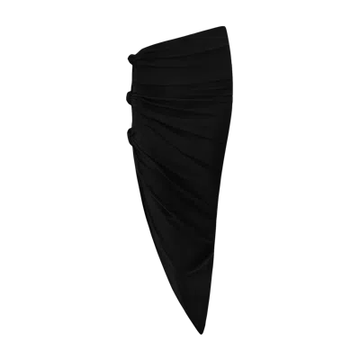 Ow Collection Ruched Knot Skirt In Black