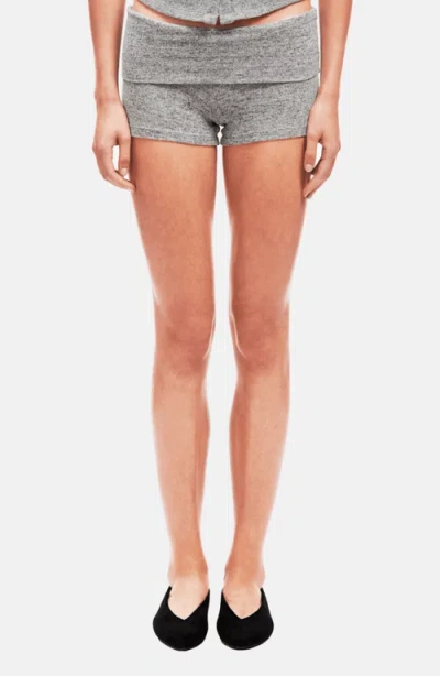 Ow Collection Rue Knit Shorts In Gray