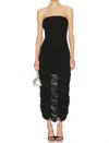Ow Collection Sandy Chiffon Maxi Dress In Black Caviar In Blue