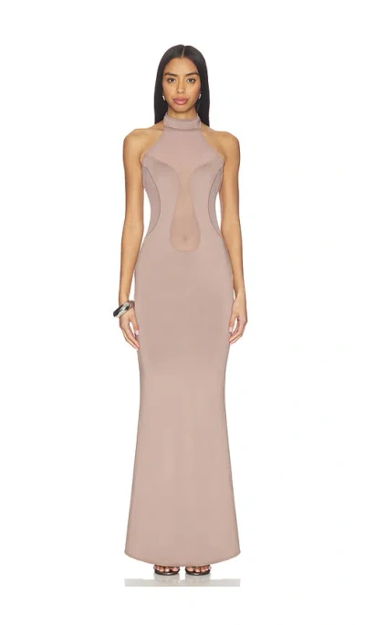 Ow Collection Selia Maxi Dress In Brown