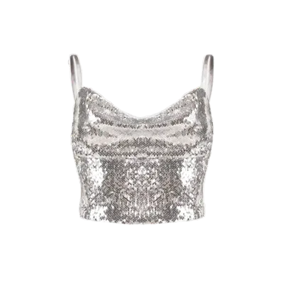 Ow Collection Sequin Top In Metallic