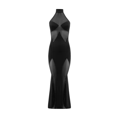 Ow Collection Sierra Halter Neck Dress In Black