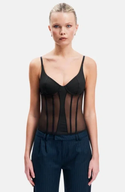 Ow Collection Sivara Corset Top In Black