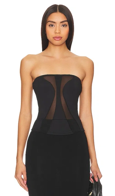 Ow Collection Swirl Tube Top In Black Caviar