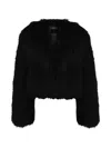 Ow Collection 테아 퍼 재킷 In Black
