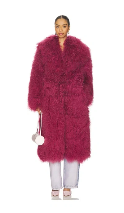 Ow Collection Thea Maxi Coat In Pink