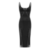 Ow Collection Women's Twist Mesh Midi Dress - Black