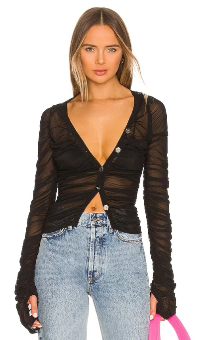 Ow Collection Wanted Cardigan In Black Caviar