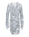 Ow Collection Woman Short Dress Silver Size L Polyester In Silver