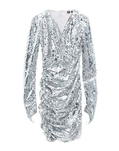 Ow Collection Woman Short Dress Silver Size L Polyester