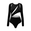 Ow Collection Women's Astral Cut Out Bodysuit - Black In Black