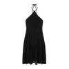 Ow Collection Women's Andie Halter Rhinestone Dress - Black In Black