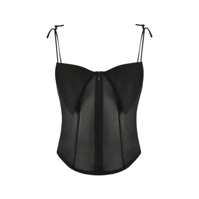 Ow Collection Women's Black Astra Mesh Mini Top In Purple