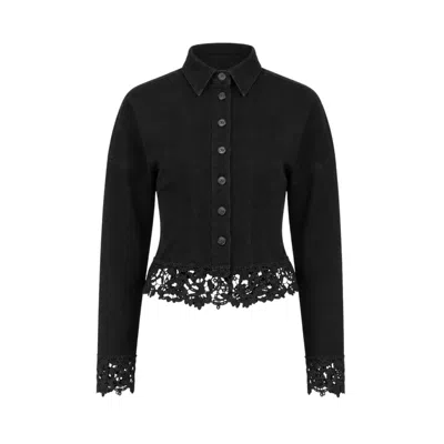 Ow Collection Women's Black Eldora Denim Shirt