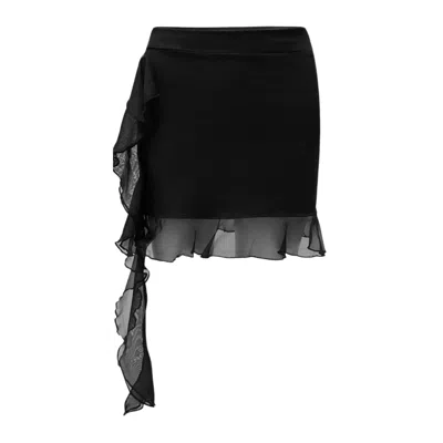 Ow Collection Women's Harper Asymmetric Mini Skirt - Black