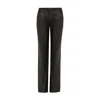 Ow Collection Women's Black Jade Low-waist Faux Leather Pants In Black