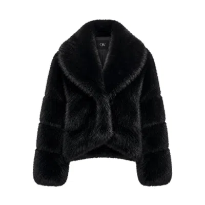 Ow Collection Women's Black Milan Faux Fur Jacket