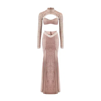 Ow Collection Women's Brown Naia Lace Maxi Dress In Multi