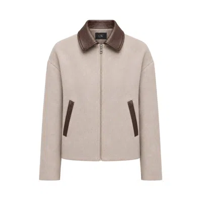 Ow Collection Women's Brown Oda Grey Wool Jacket