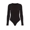 Ow Collection Women's Erla Long Sleeve Bodysuit - Black In Black