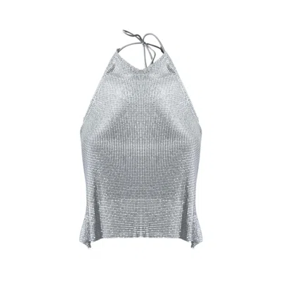 OW COLLECTION WOMEN'S GEMMA METALLIC TOP - SILVER
