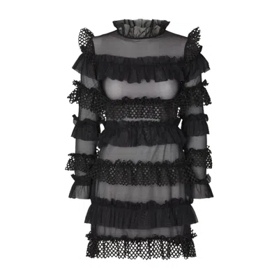 Ow Collection Women's Grace Ruffle Dress - Black