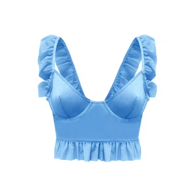 Ow Collection Women's Gracie Ruffle Bustier Top - Blue