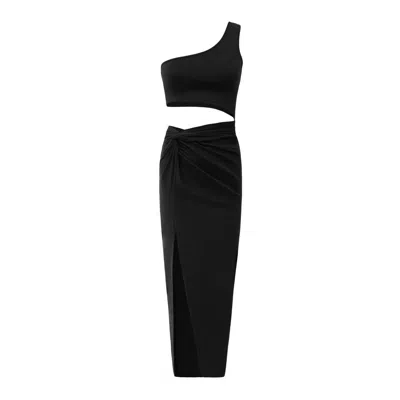 OW COLLECTION WOMEN'S ISABELLA BLACK MIDI DRESS