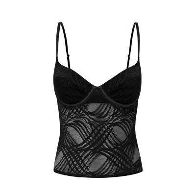 OW COLLECTION WOMEN'S KAYLA LACE TOP - BLACK