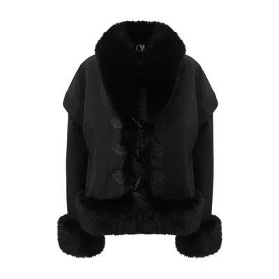 Ow Collection Women's Kyoto Faux Fur Bomber Jacket - Black