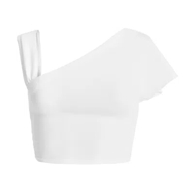 Ow Collection Women's Mae Asymmetric White Crop Top
