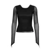 Ow Collection Mesha Rhinestone Blouse In Black