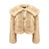 Ow Collection Women's Neutrals Hamilton Fox Crop Jacket - Tan In Brown