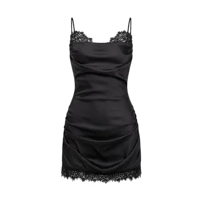 Ow Collection Women's Rudy Black Satin Mini Dress