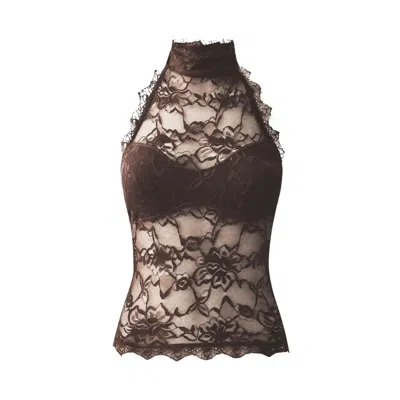 Ow Collection Women's Selah Brown Lace Halter Top
