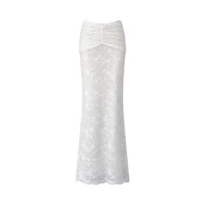 Ow Collection Women's Selah White Lace Maxi Skirt