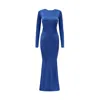 OW COLLECTION WOMEN'S SIERRA COVERED BLUE MAXI DRESS