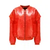 Ow Collection Women's Valencia Croc Bomber - Red In Red
