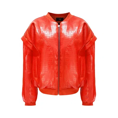 Ow Collection Women's Valencia Croc Bomber - Red