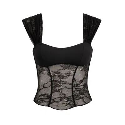 Ow Collection Women's Vilda Black Lace Top