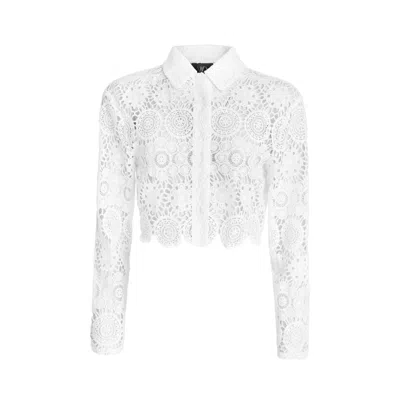 Ow Collection Women's White Alba Shirt In Gray