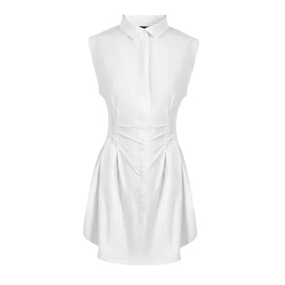 Ow Collection Women's White Ella Sleeveless Shirt Dress