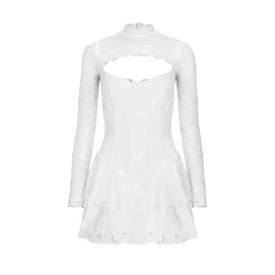 Ow Collection Women's White Nori Corset Mini Dress