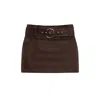 Ow Collection Women's Zelda Brown Faux Suede Mini Skirt In Brown