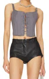Ow Collection Xen Corset Top In Grey In Blue