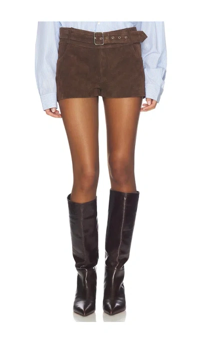Ow Collection Zade Mini Short In Brown