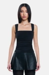 Ow Collection Zoey Draped Top In Black