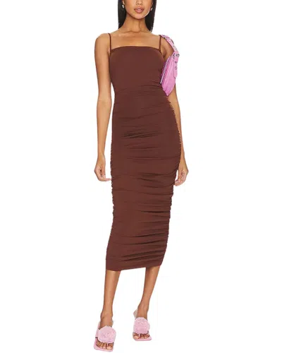 Ow Ezra Midi Dress In Brn